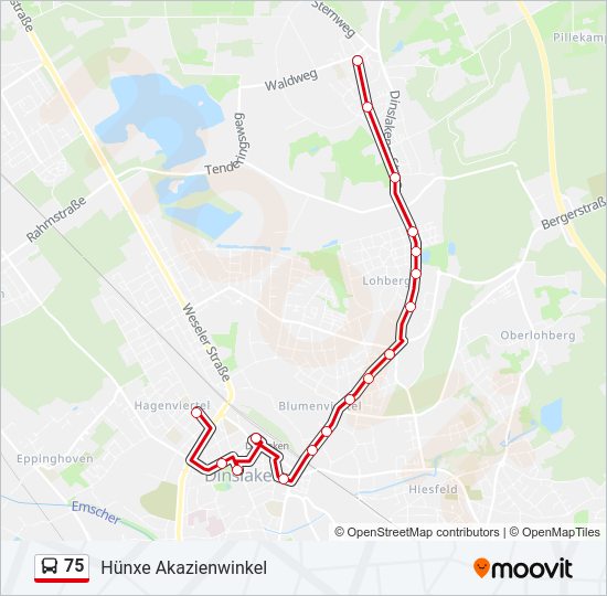 Автобус 75: карта маршрута