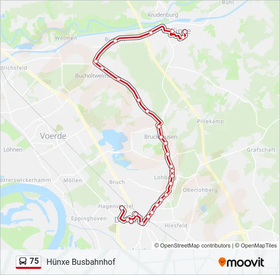 75 Bus Line Map
