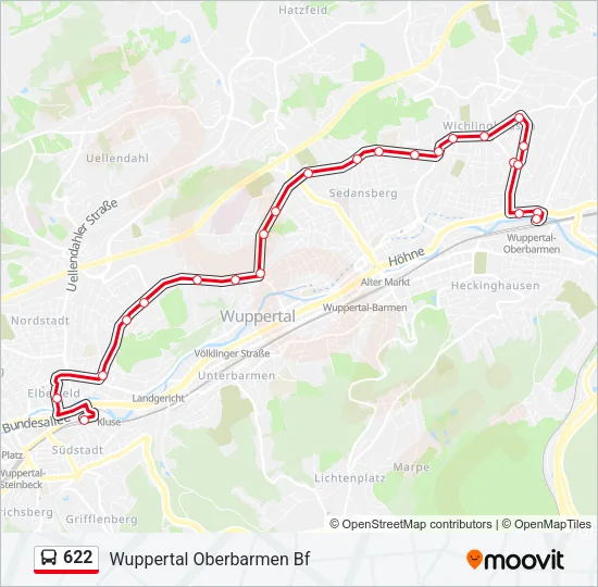 622 Bus Line Map