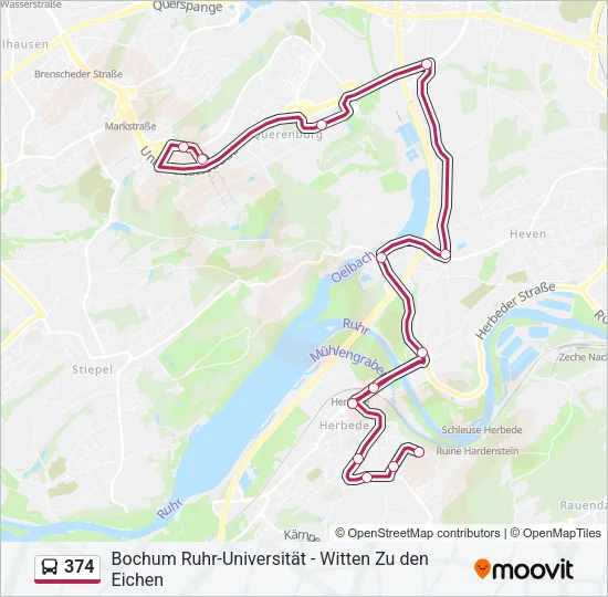 374 Bus Line Map