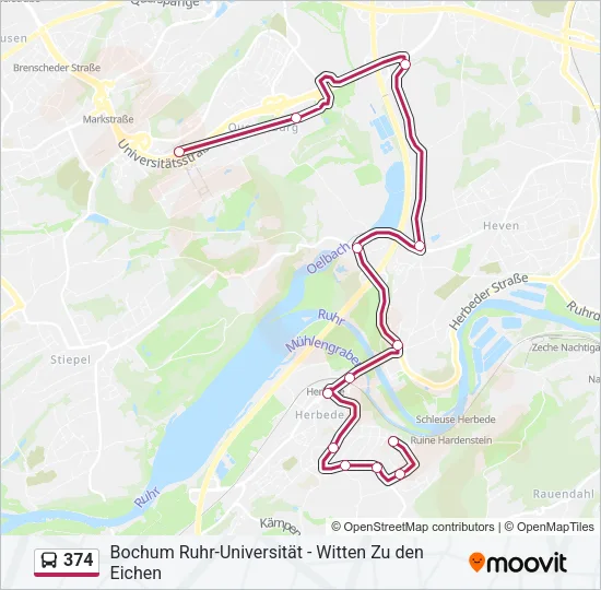 374 Bus Line Map