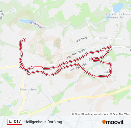 O17 Bus Line Map