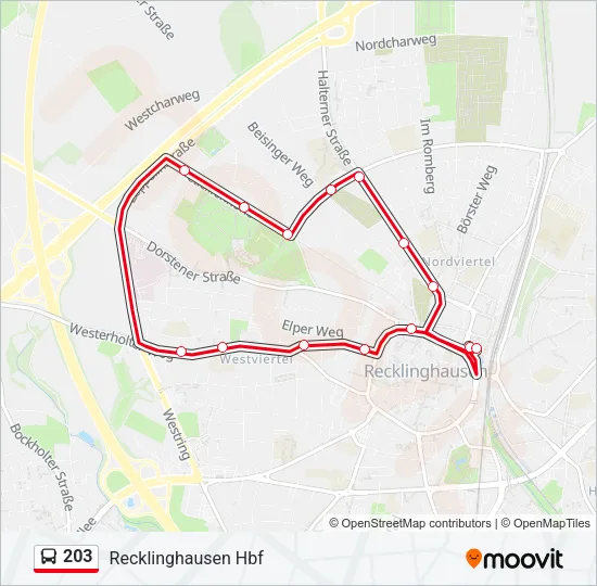 203 Bus Line Map