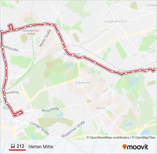 212 bus Line Map