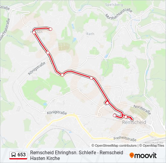 653 bus Line Map