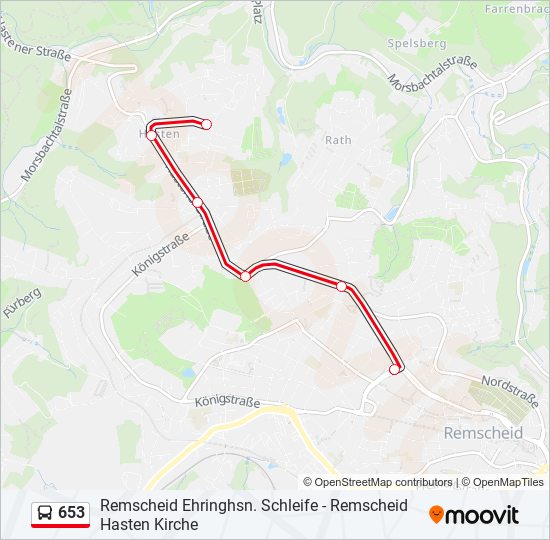 653 bus Line Map