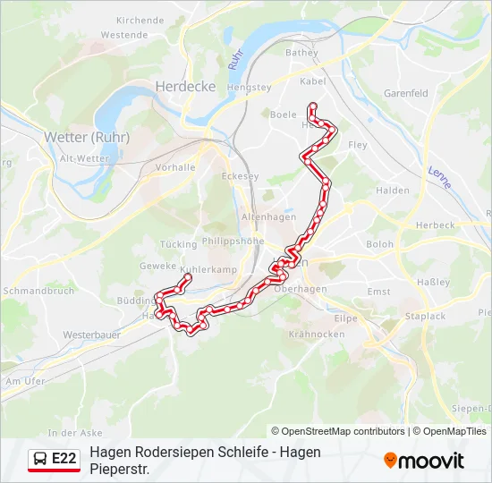 E22 Bus Line Map