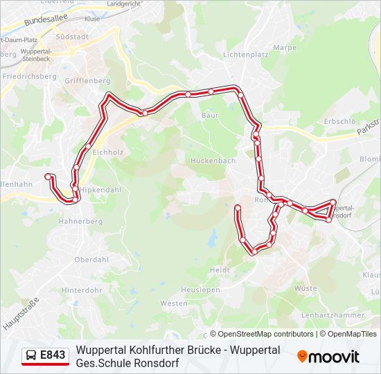 E843 Bus Line Map