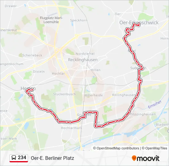 Автобус 234: карта маршрута