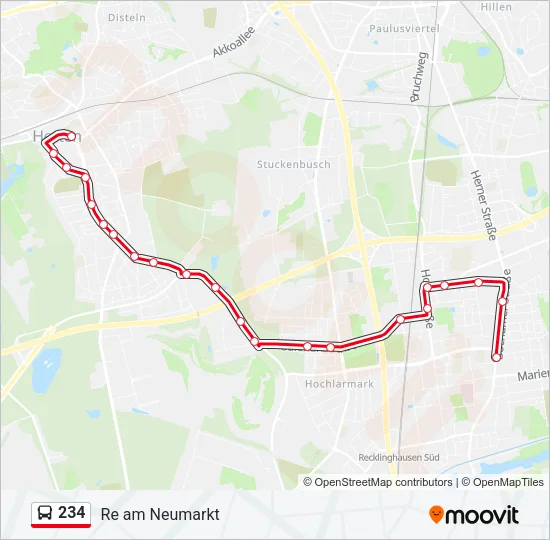 234 Bus Line Map