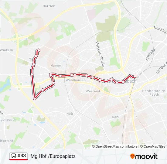 033 Bus Line Map