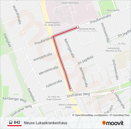 842 Bus Line Map