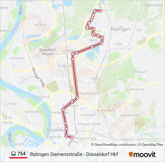 754 Bus Line Map