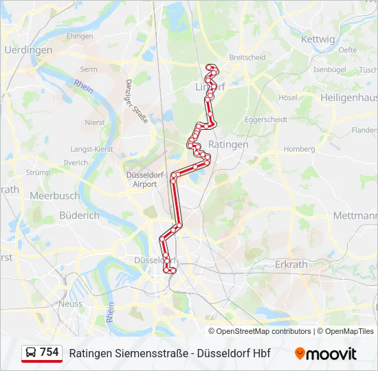 754 Bus Line Map