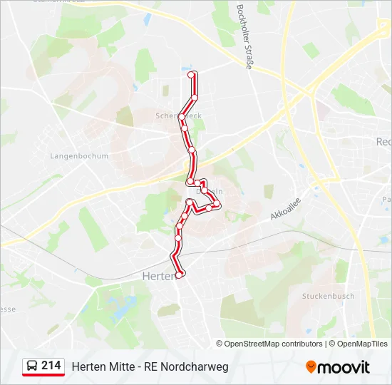214 Bus Line Map