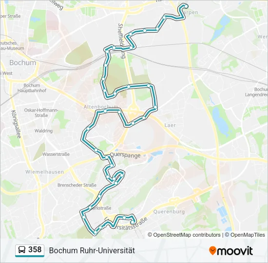 358 Bus Line Map