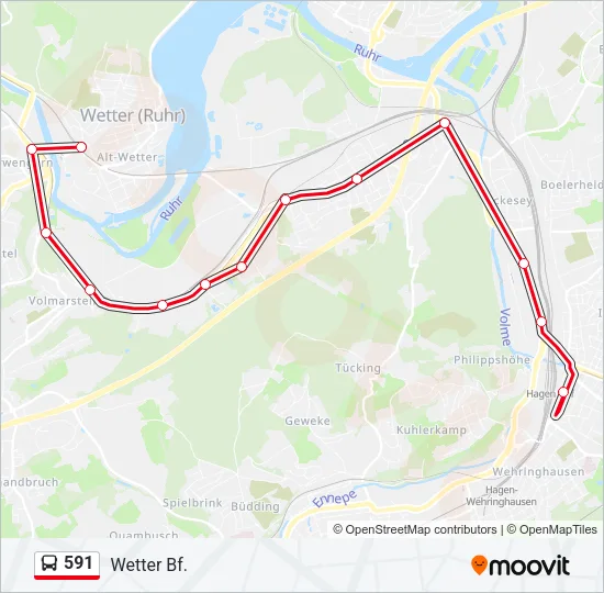 591 Bus Line Map