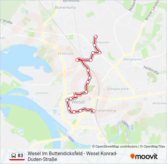 83 Bus Line Map