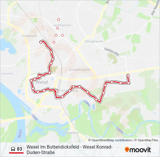 Автобус 83: карта маршрута