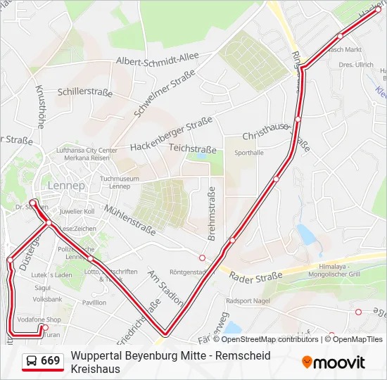 Buslinie 669 Karte