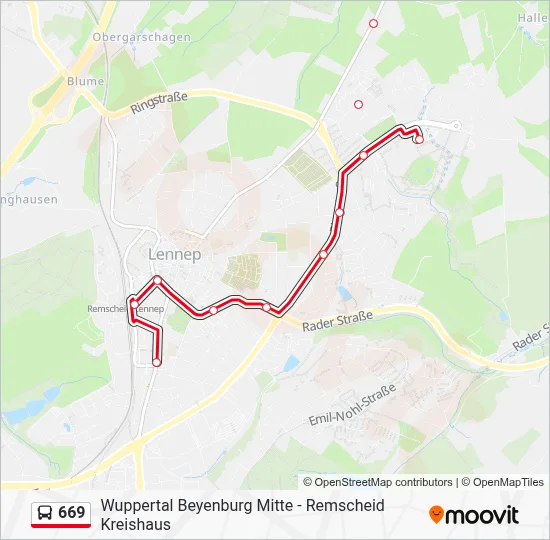 Buslinie 669 Karte
