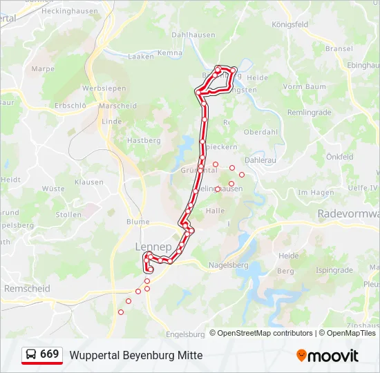 669 Bus Line Map