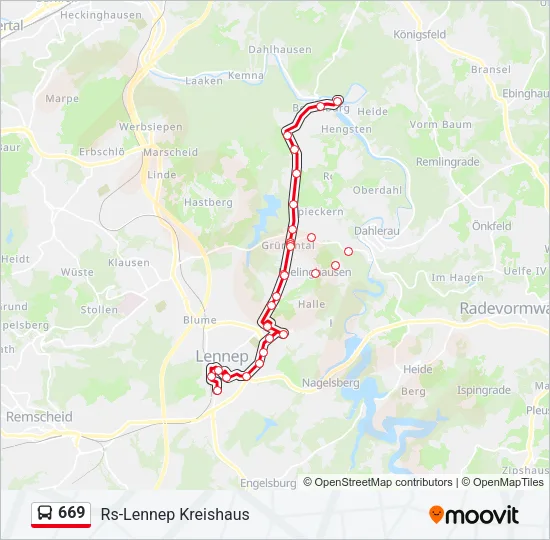 669 Bus Line Map