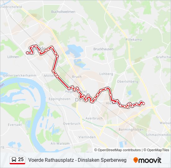 25 bus Line Map