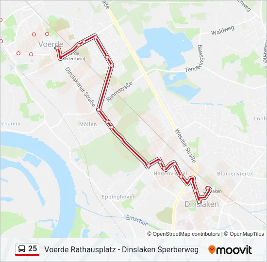 25 Bus Line Map