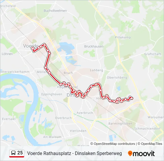 25 Bus Line Map