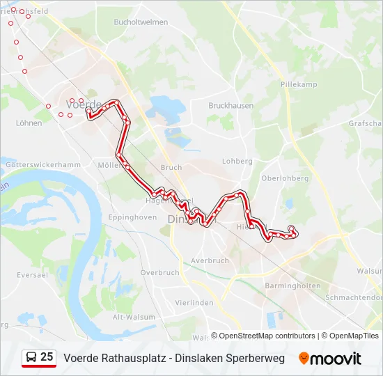 25 Bus Line Map