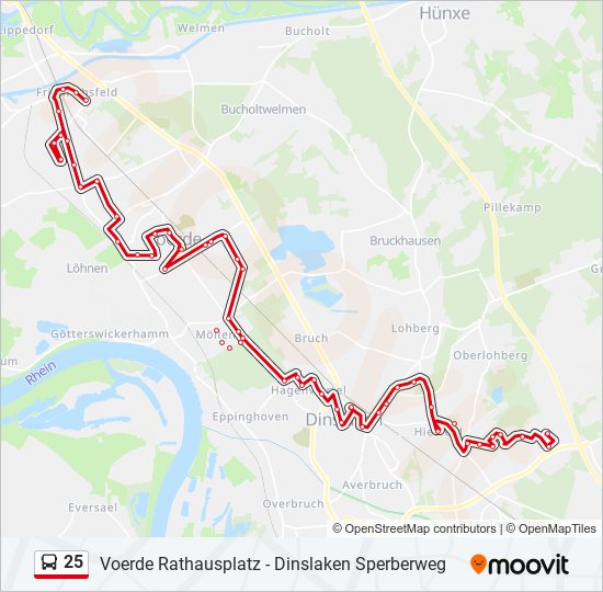 25 bus Line Map