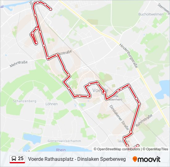 25 bus Line Map