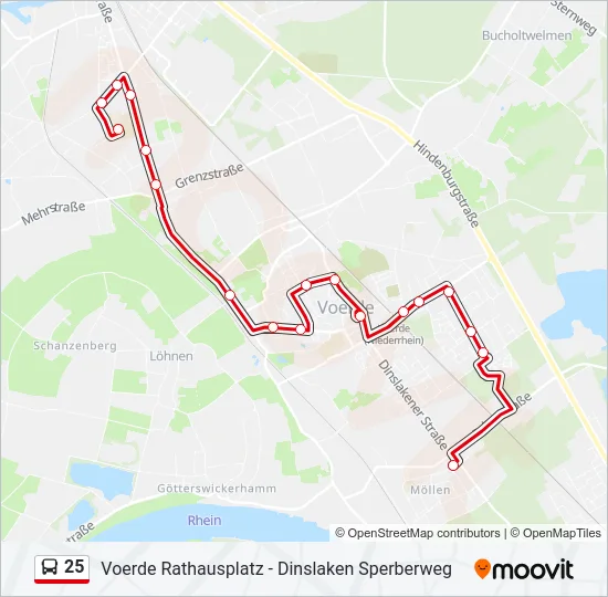 25 Bus Line Map