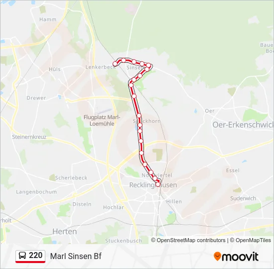 Автобус 220: карта маршрута