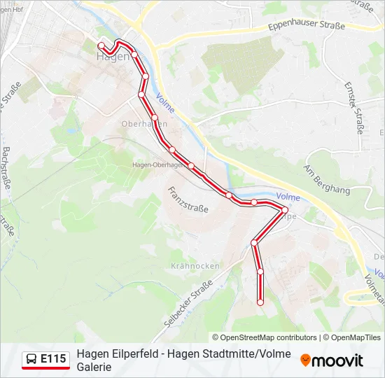 E115 Bus Line Map