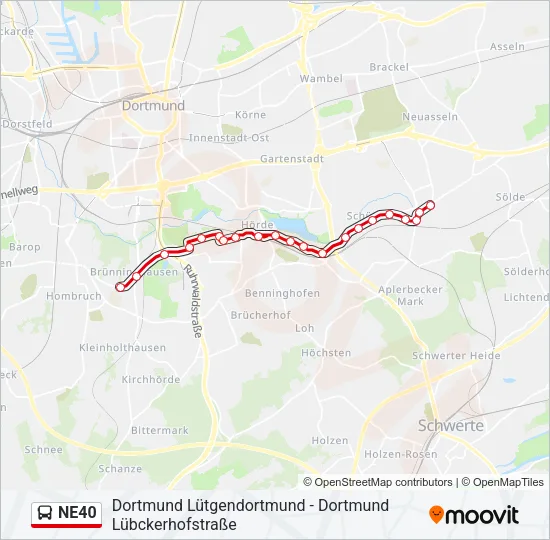 NE40 Bus Line Map