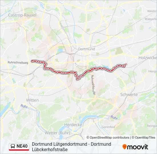 NE40 Bus Line Map