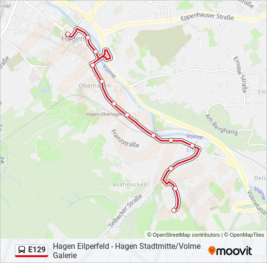 E129 bus Line Map