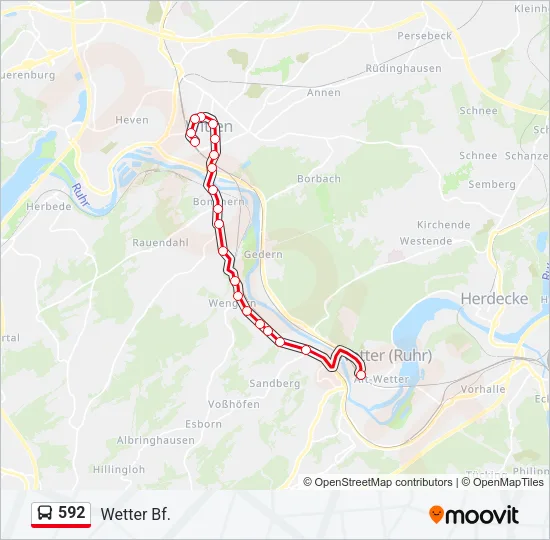 592 Bus Line Map