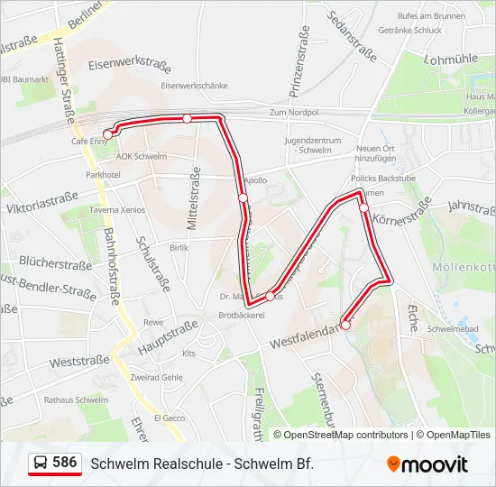 586 Bus Line Map