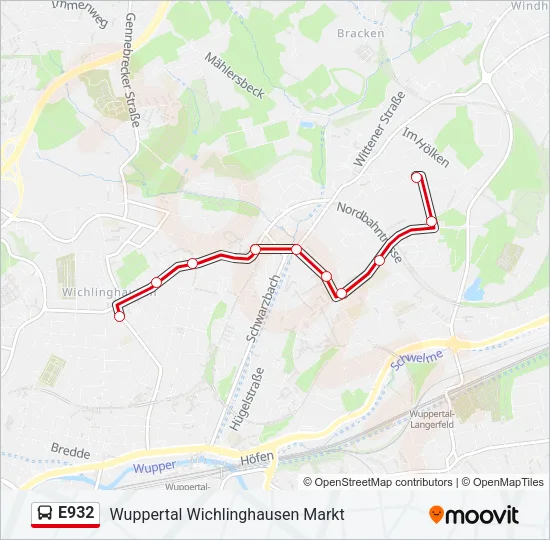 E932 Bus Line Map