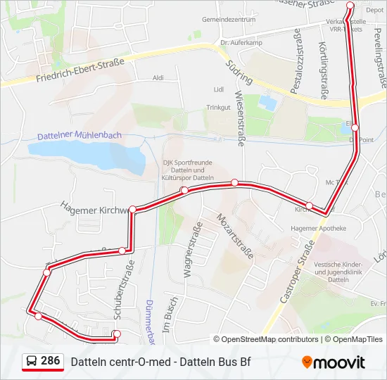 286 Bus Line Map