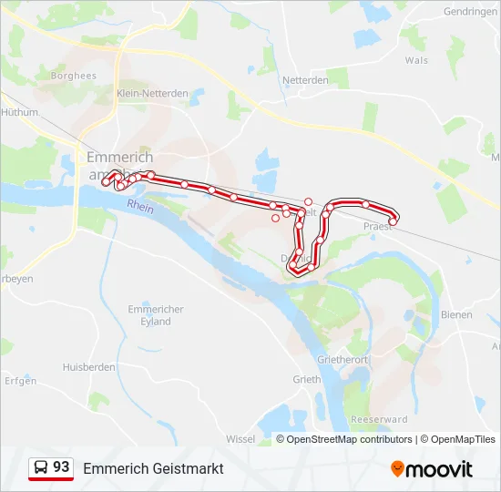 93 Bus Line Map