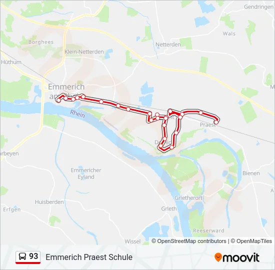 93 Bus Line Map