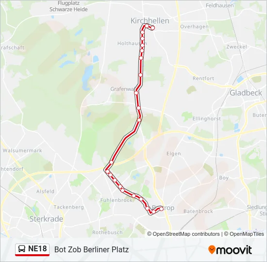 NE18 Bus Line Map