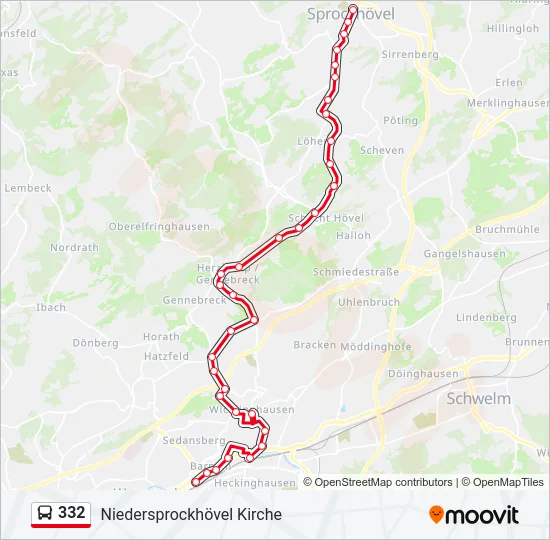 332 Bus Line Map