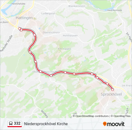 332 Bus Line Map