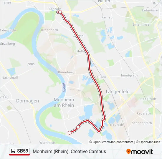 SB59 Bus Line Map