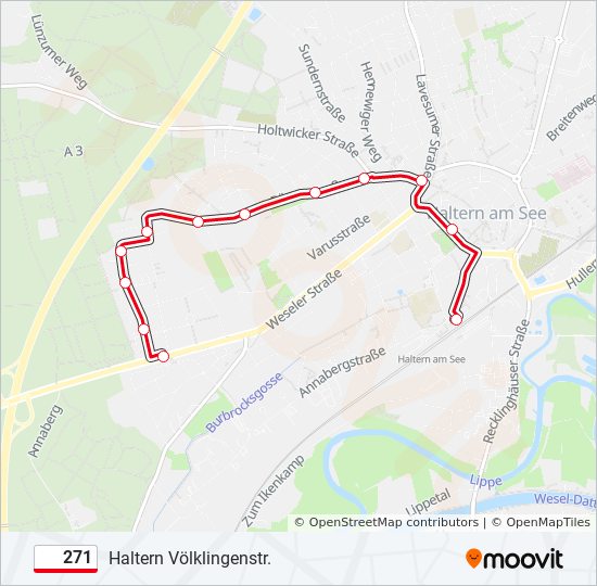 271 bus Line Map